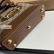 Gucci Mini Horsebit 1955 Top Handle Bag Brown/Beige 640716 20x19x7.5cm - 5