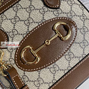Gucci Mini Horsebit 1955 Top Handle Bag Brown/Beige 640716 20x19x7.5cm - 2