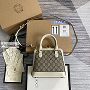 Gucci Mini Horsebit 1955 Top Handle Bag White/Beige 640716 20x19x7.5cm - 2