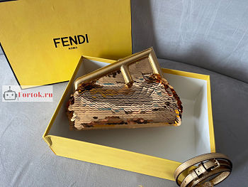 Fendi Small First In Sequinned Yellow 26x18.5x9cm