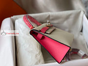 Hermes Mini Kelly With Top Handle White/Pink 19cm - 2