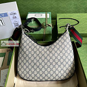 Gucci Large Attache Shoulder Bag GG Canvas Beige/Blue 702823 35x32x6cm - 1