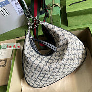 Gucci Large Attache Shoulder Bag GG Canvas Beige/Blue 702823 35x32x6cm - 6