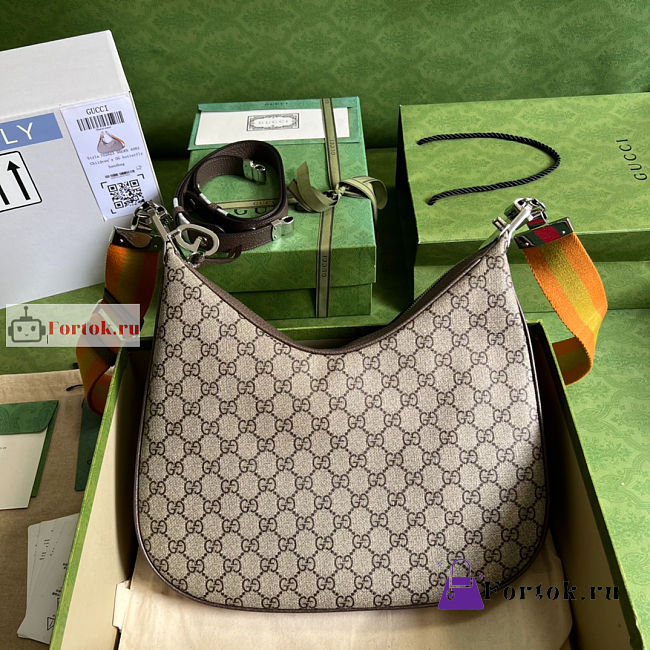 Gucci Large Attache Shoulder Bag GG Canvas Beige 702823 35x32x6cm - 1