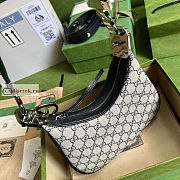 Gucci Small Attache Shoulder Bag GG Canvas Beige/Blue 699409 23x22x5cm - 3