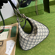 Gucci Small Attache Shoulder Bag GG Canvas Beige/Blue 699409 23x22x5cm - 4