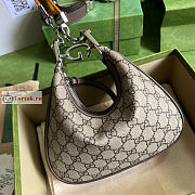 Gucci Small Attache Shoulder Bag GG Canvas Beige 699409 23x22x5cm - 5