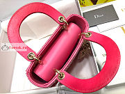 Dior Mini Lady Dior Bag Bead Embroidery Pink M0505 17×15×7cm - 3