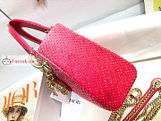 Dior Mini Lady Dior Bag Bead Embroidery Pink M0505 17×15×7cm - 4
