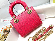 Dior Mini Lady Dior Bag Bead Embroidery Pink M0505 17×15×7cm - 5