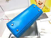 Dior Mini Lady Dior Bag Bead Embroidery Blue M0505 17×15×7cm - 3