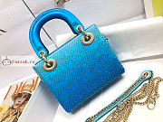 Dior Mini Lady Dior Bag Bead Embroidery Blue M0505 17×15×7cm - 5