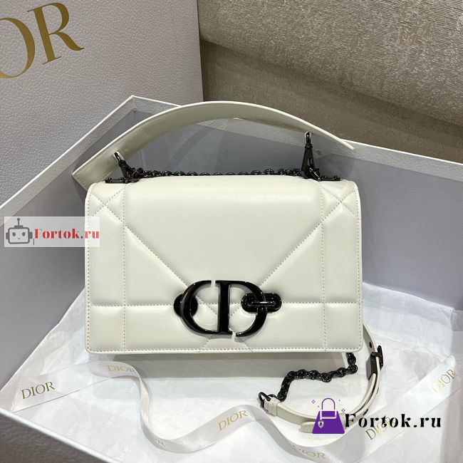 Dior 30 Montaigne Chain bag With Handle Maxicannage White M9215 25x8x15cm - 1