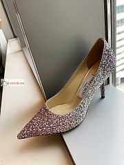 Jimmy Choo Romy 85 Pink/Silver/Anthracite Glitter  - 3