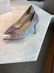 Jimmy Choo Romy 85 Pink/Silver/Anthracite Glitter  - 6