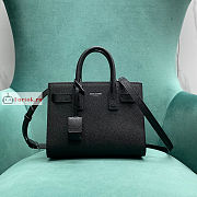 Ysl Nano Sac De Jour Black Grained Leather Silver-tone Metal Black 392035 22x18x11cm - 1