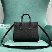 Ysl Nano Sac De Jour Black Grained Leather Silver-tone Metal Black 392035 22x18x11cm - 5