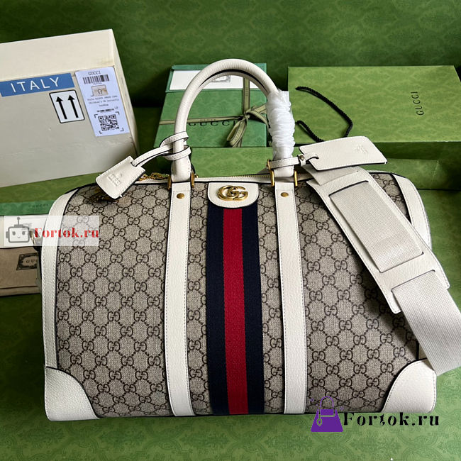 Gucci Medium Ophidia Duffle Bag White/Beige 681295 44x27x24cm - 1