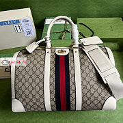 Gucci Medium Ophidia Duffle Bag White/Beige 681295 44x27x24cm - 1