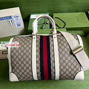 Gucci Medium Ophidia Duffle Bag White/Beige 681295 44x27x24cm - 4
