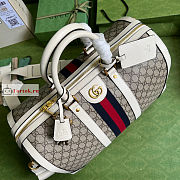 Gucci Medium Ophidia Duffle Bag White/Beige 681295 44x27x24cm - 2