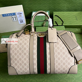 Gucci Medium Ophidia Duffle Bag Beige 681295 44x27x24cm