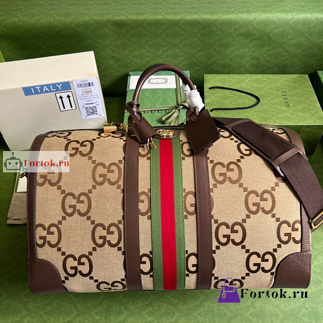 Gucci Large Jumbo GG Duffle Bag Beige 696039 52x30x29cm - 1