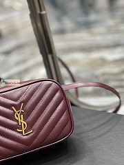 Ysl Lou Belt Bag In Leather Burgundy 614031 15.5x10.5x5.5cm - 2
