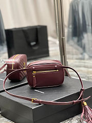 Ysl Lou Belt Bag In Leather Burgundy 614031 15.5x10.5x5.5cm - 4