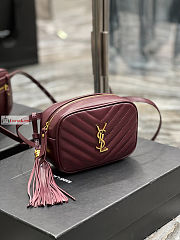 Ysl Lou Belt Bag In Leather Burgundy 614031 15.5x10.5x5.5cm - 5