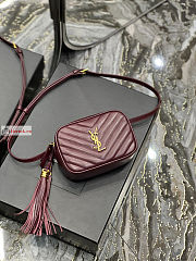 Ysl Lou Belt Bag In Leather Burgundy 614031 15.5x10.5x5.5cm - 6