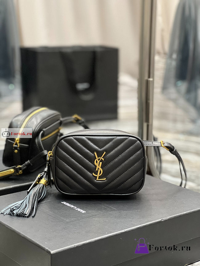 Ysl Lou Belt Bag In Leather Black 614031 15.5x10.5x5.5cm - 1