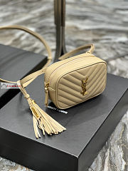 Ysl Lou Belt Bag In Leather Beige 614031 15.5x10.5x5.5cm - 5