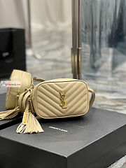Ysl Lou Belt Bag In Leather Beige 614031 15.5x10.5x5.5cm - 3