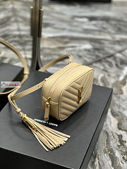 Ysl Lou Belt Bag In Leather Beige 614031 15.5x10.5x5.5cm - 2