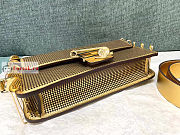 Fendace Baguette Brooch Bag In Gold Leather 28x15.5x7cm - 4