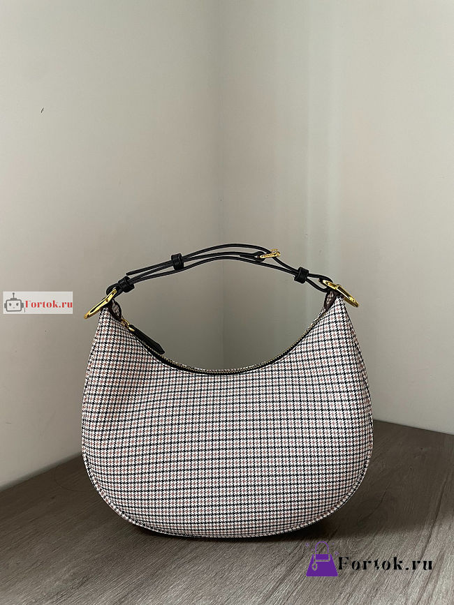 Fendi Small Fendigraphy Houndstooth Bag Brown 29x24.5x10cm - 1
