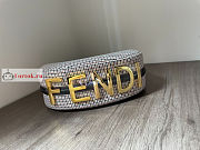 Fendi Small Fendigraphy Houndstooth Bag Brown 29x24.5x10cm - 3