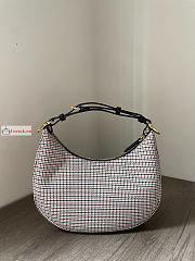 Fendi Small Fendigraphy Houndstooth Bag Brown 29x24.5x10cm - 5