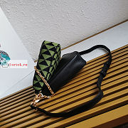 Prada Mini Symbole Leather/Fabric Bag Green 1BC176 26x16x13cm - 2