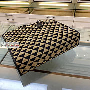 Prada Large Symbole Jacquard Fabric Handbag Beige 1BA356 39x31x11cm - 5