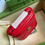 Gucci Mini GG Marmont Top Handle Bag Red 699515 16x10.5x5.5cm - 4