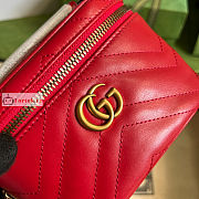 Gucci Mini GG Marmont Top Handle Bag Red 699515 16x10.5x5.5cm - 2
