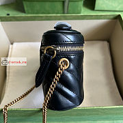 Gucci Mini GG Marmont Top Handle Bag Black 699515 16x10.5x5.5cm - 5