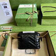 Gucci Mini GG Marmont Top Handle Bag Black 699515 16x10.5x5.5cm - 3