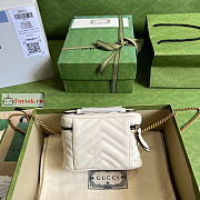 Gucci Mini GG Marmont Top Handle Bag White 699515 16x10.5x5.5cm - 6
