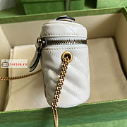 Gucci Mini GG Marmont Top Handle Bag White 699515 16x10.5x5.5cm - 3