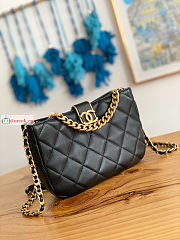 Chanel Hobo Handbag Lambskin Leather Black AS3476 17x23x7cm - 2