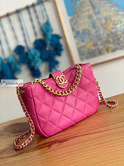 Chanel Hobo Handbag Lambskin Leather Pink AS3476 17x23x7cm - 3