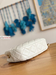 Chanel Hobo Handbag Lambskin Leather White AS3476 17x23x7cm - 6